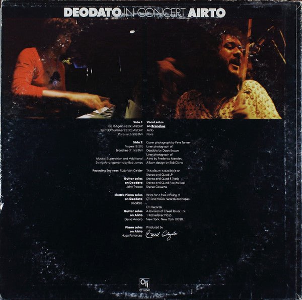 Eumir Deodato / Airto Moreira : In Concert (LP, Album, Pit)