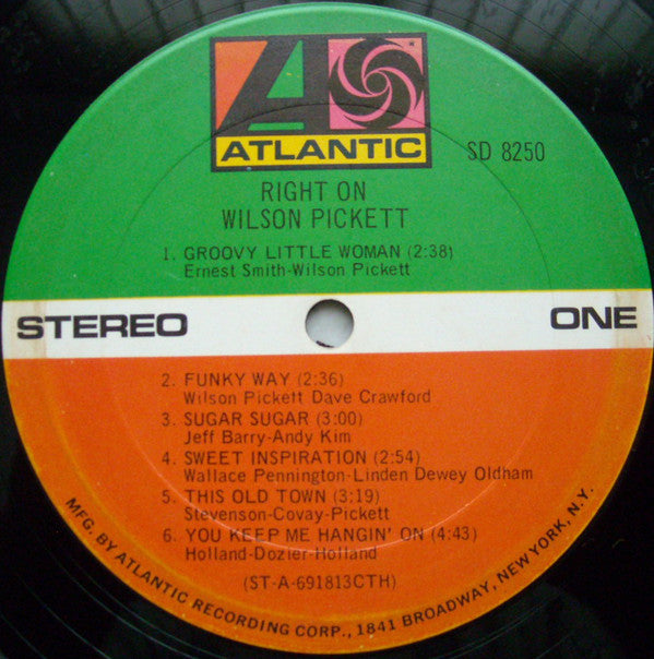 Wilson Pickett : Right On (LP, Album, CTH)