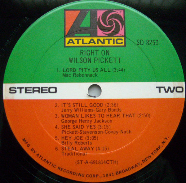 Wilson Pickett : Right On (LP, Album, CTH)