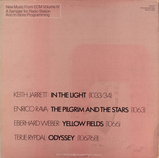 Various : New Music From ECM Volume IV - A Sampler for Radio Station And In-Store Programming (LP, Comp, Promo, Smplr)