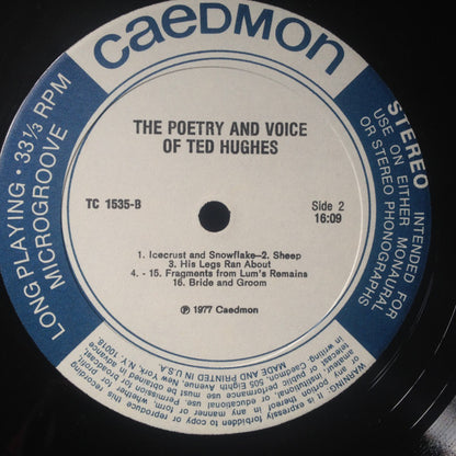 Ted Hughes : The Poetry and Voice of Ted Hughes (LP)