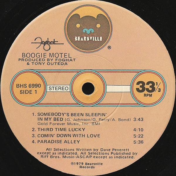 Foghat : Boogie Motel (LP, Album, Jac)