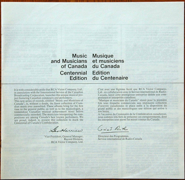 Barbara Pentland / William Keith Rogers / Benjamin Britten / Smyth Humphreys / Hugh McLean : Music And Musicians Of Canada Centennial Edition Vol XI / Musique Et Musiciens Du Canada Edition Du Centenaire Vol. XI  (LP, Album, Mono)