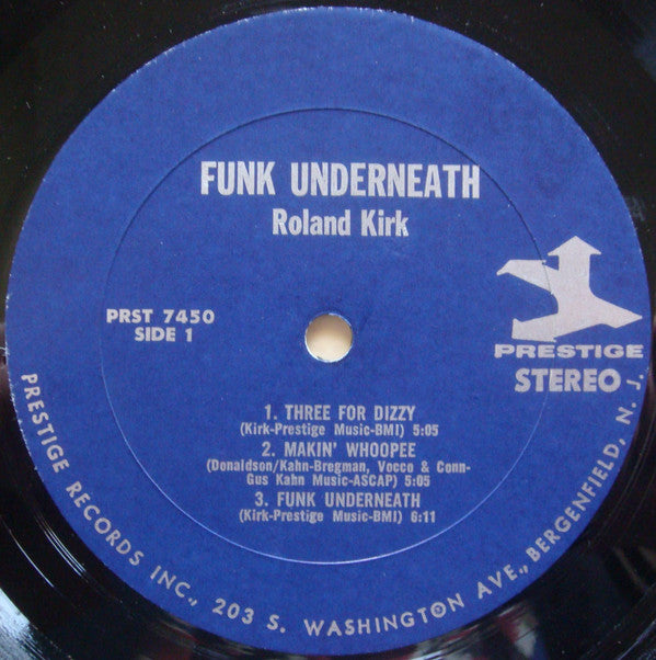 Roland Kirk With Brother Jack McDuff : Funk Underneath (LP, Album, RE, RM)