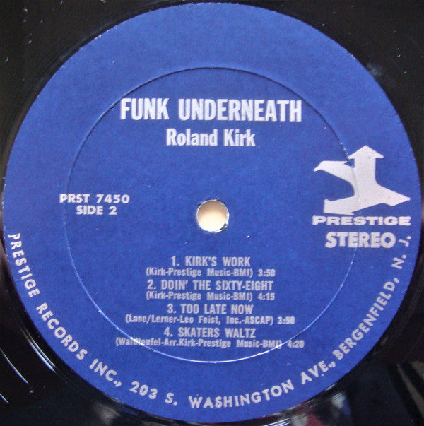 Roland Kirk With Brother Jack McDuff : Funk Underneath (LP, Album, RE, RM)