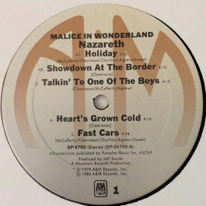 Nazareth (2) : Malice In Wonderland (LP, Album, Ter)