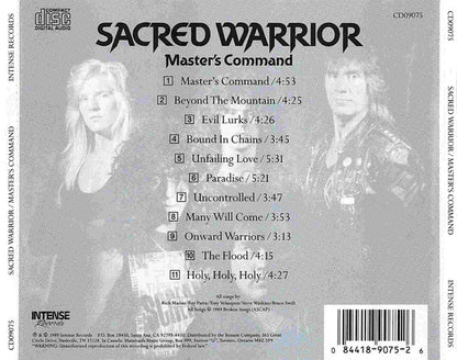 Sacred Warrior : Master’s Command (CD, Album)