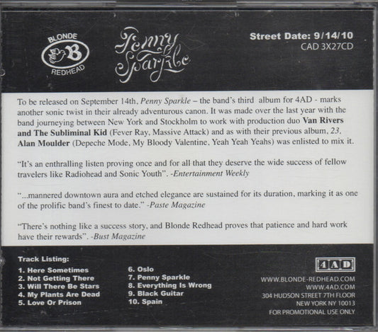 Blonde Redhead : Penny Sparkle (CD, Album, Promo)