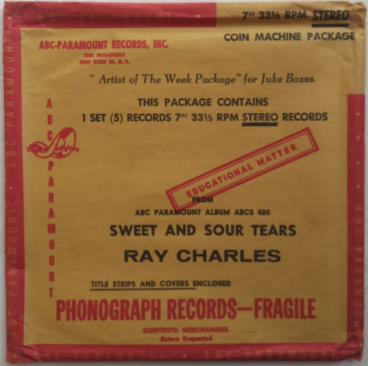 Ray Charles : Sweet And Sour Tears (5x7", Album, Jukebox)