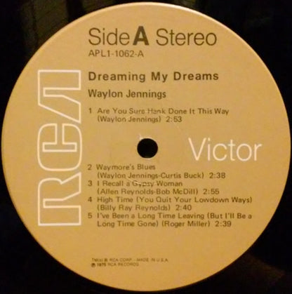 Waylon Jennings : Dreaming My Dreams (LP, Album, Ind)