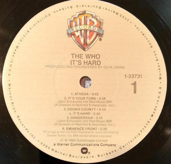 The Who : It's Hard (LP, Album, Jac)