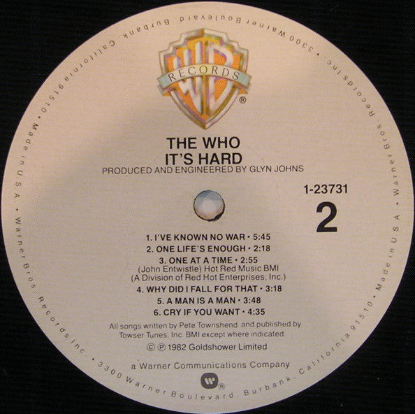 The Who : It's Hard (LP, Album, Jac)