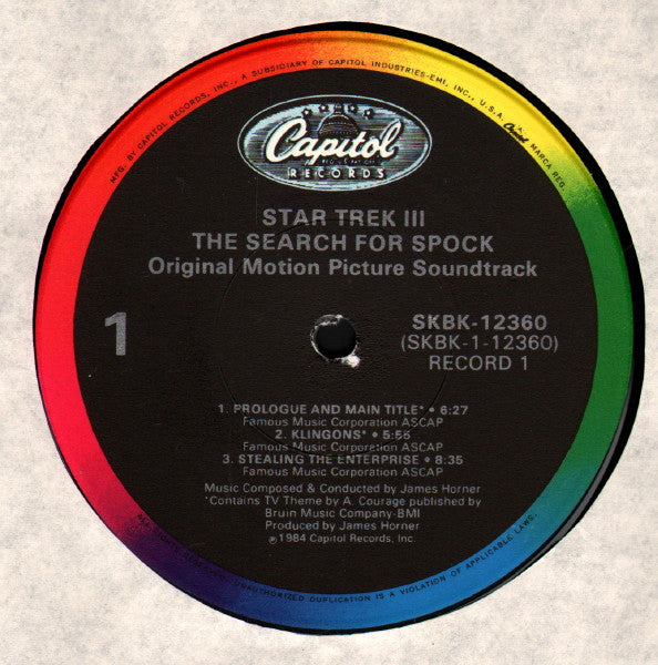 James Horner : Star Trek III: The Search For Spock (Original Motion Picture Soundtrack) (LP, Album + 12", S/Sided, Single + Jac)